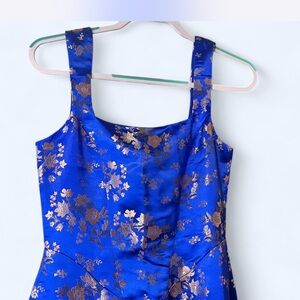 Blue and Gold Floral Dress